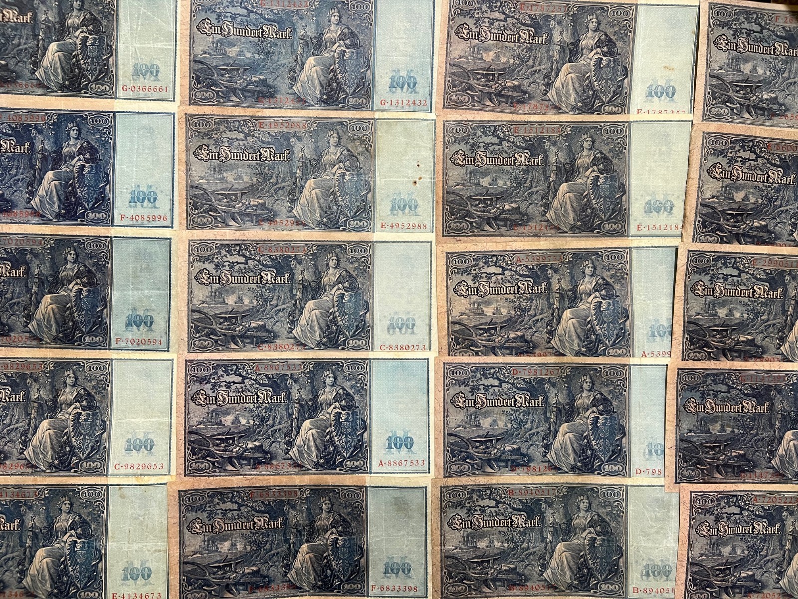 1910 German 100 Mark Banknote World War 1 WW1 WWI Currency Antique Relic