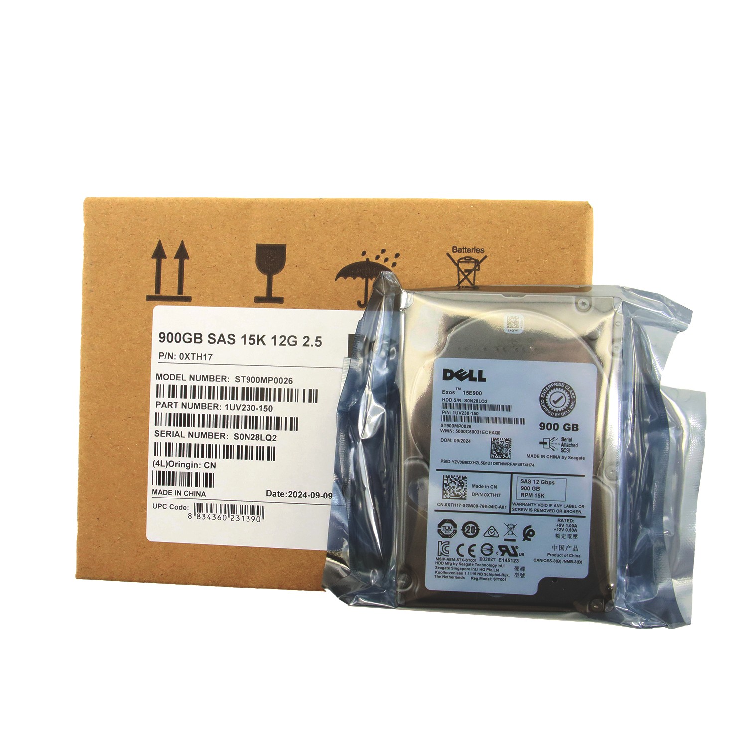 Dell 900GB SAS 15k 2.5" 12G HDD XTH17 Seagate ST900MP0026 in 3.5” Caddy New