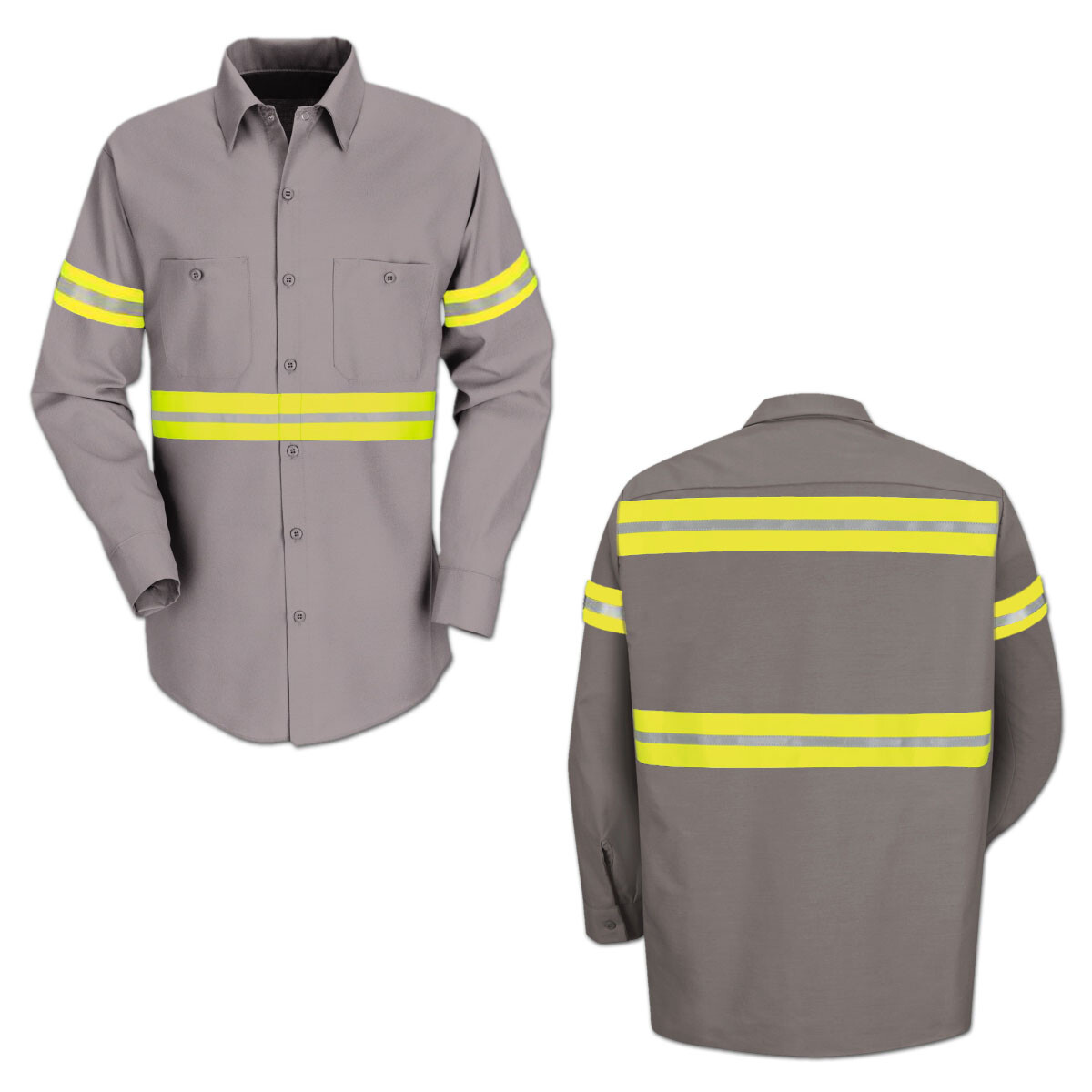 Red Kap Hi Vis Reflective Work Towing Uniform Shirt LS