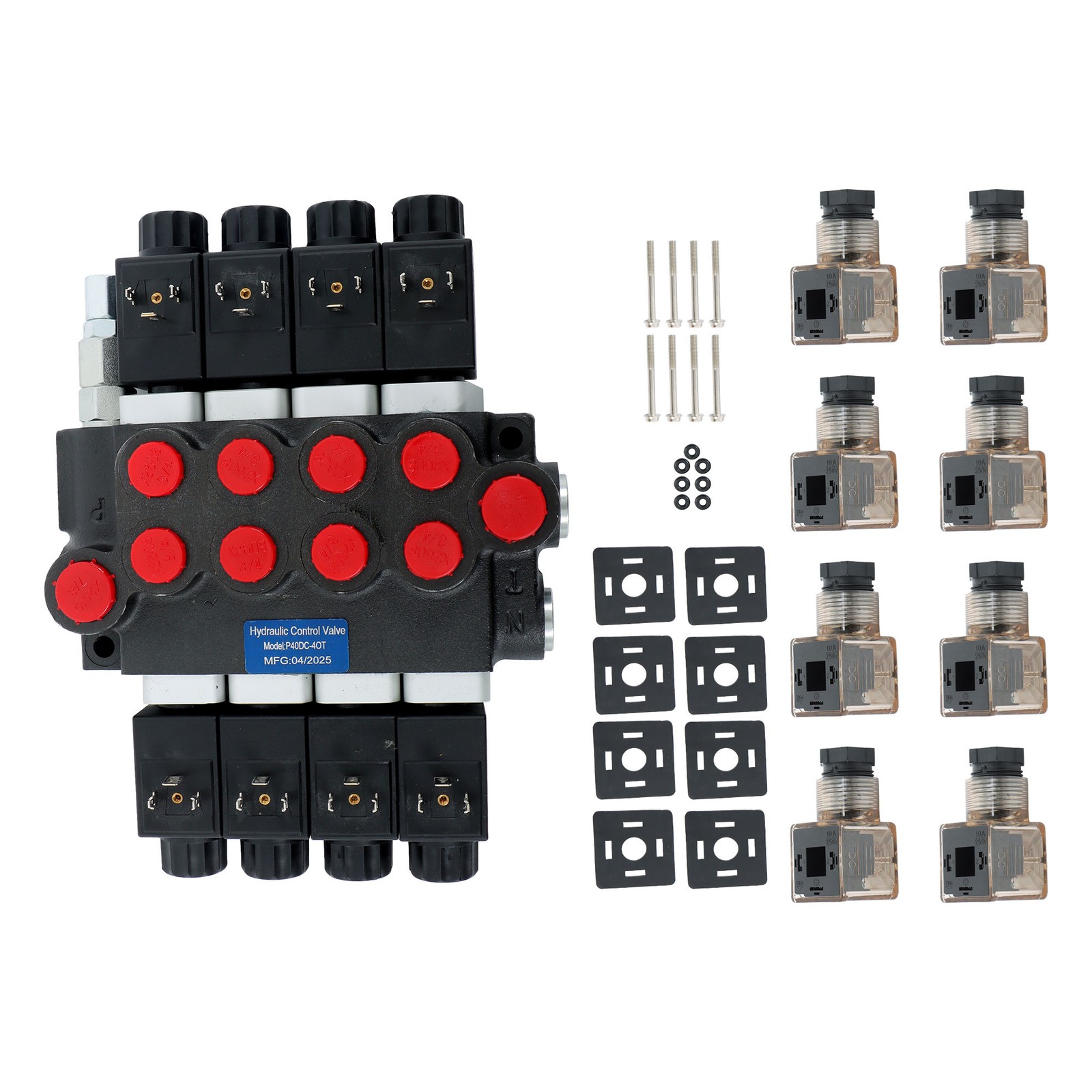 Heavy Duty 4 Spool Hydraulic Control Valve 12V DC 13 GPM 3600 PSI