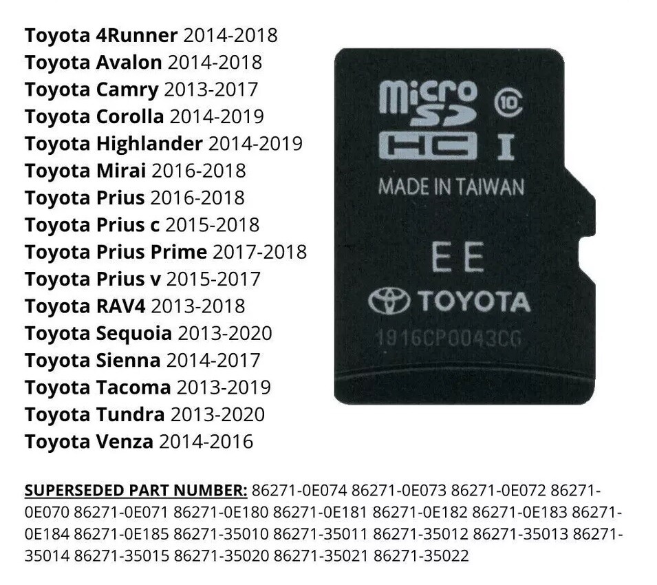 *NEW* 2025 MAP UPDATE GPS NAVIGATION MICRO SD CARD TOYOTA MODELS OEM 86271 0E077