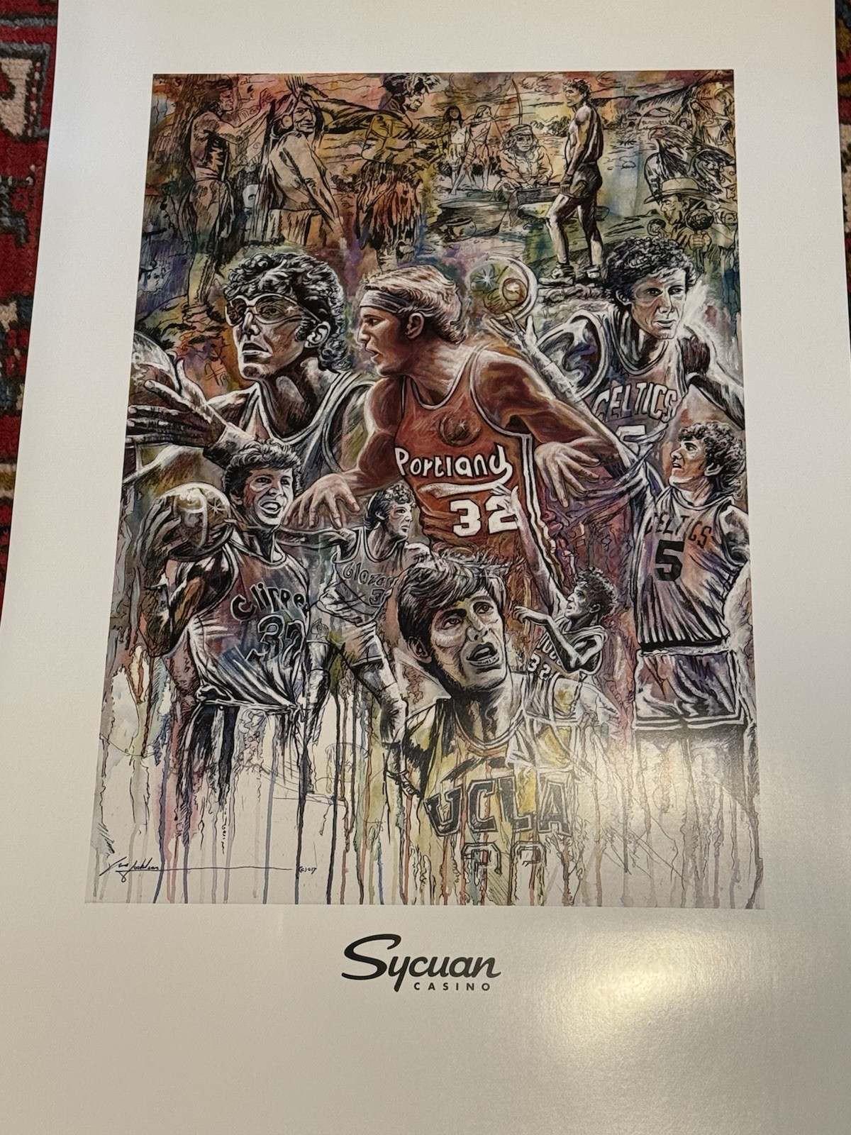 Bill Walton Personally Owned Promotional Sycuan Gene Locklear Basketball Poster