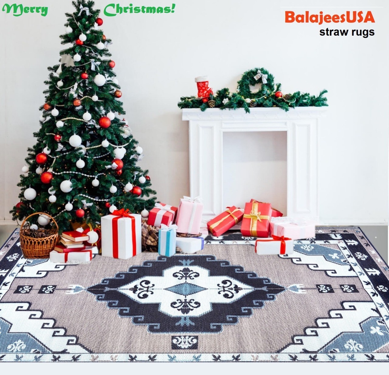 Outdoor rug 6x9 Reversible patio Plastic Straw mat RV Camping picnic used4photos