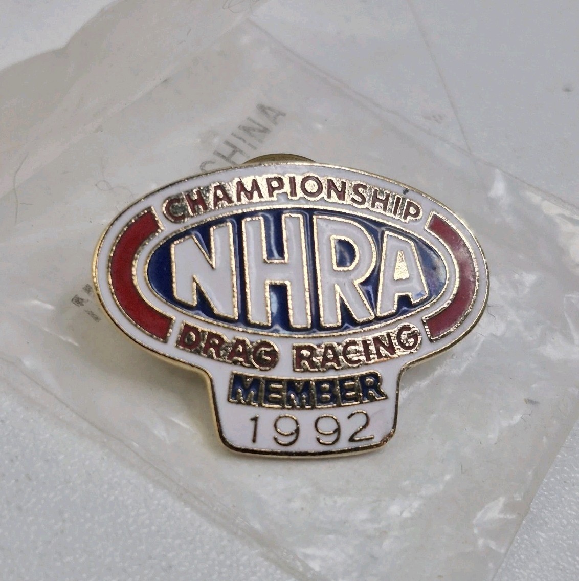 VTG NHRA CHAMPIONSHIP DRAG RACING MEMBER HAT LAPEL PIN 1992 NIP