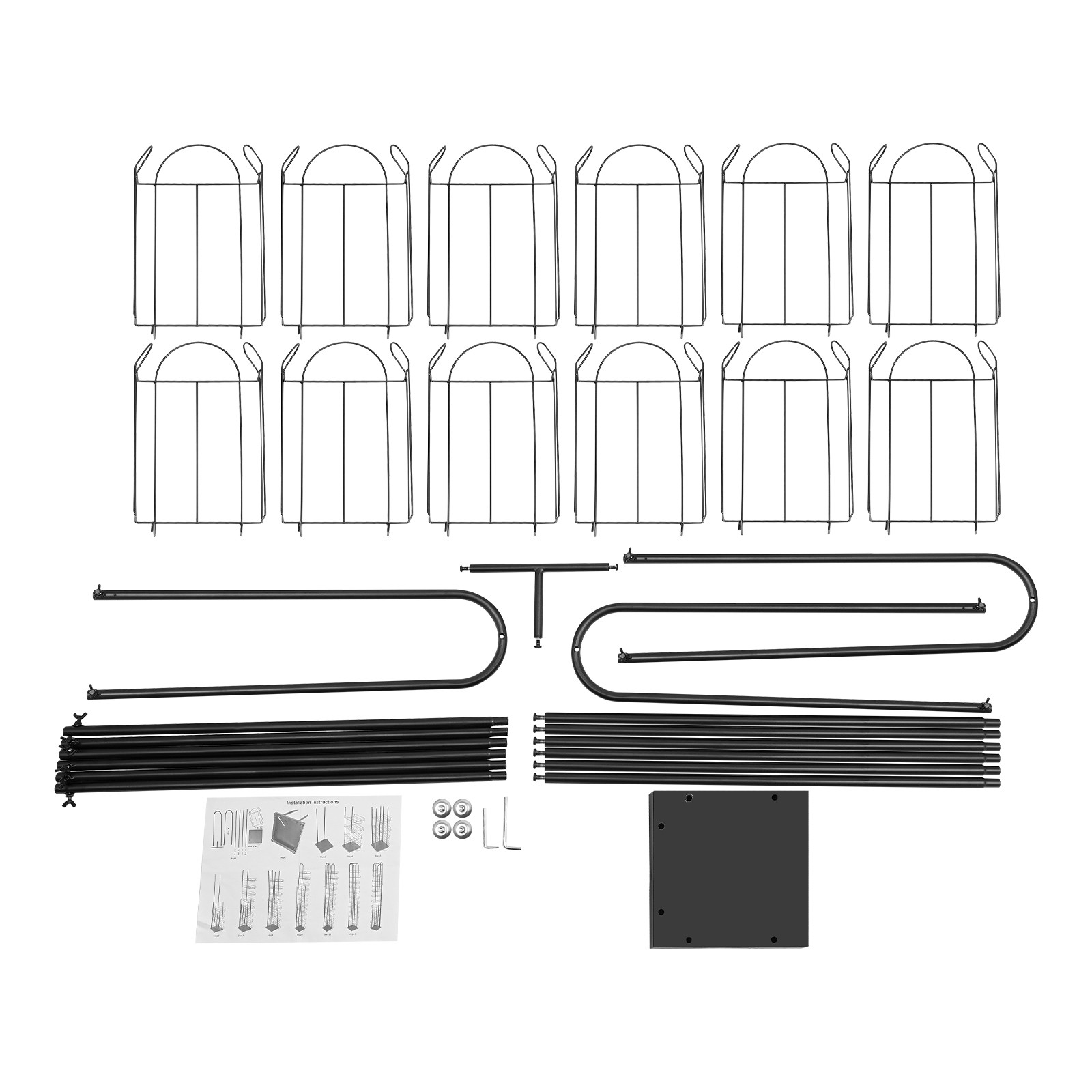 12 Tiers Hat Display Rack Free Standing Metal Floor Caps Headwear Stand Black