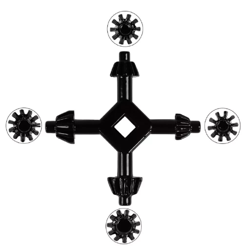 4 Way Drill Press Chuck Key Universal - Carbon Steel 1/2" 9/16" 5/8" 11/16" Size