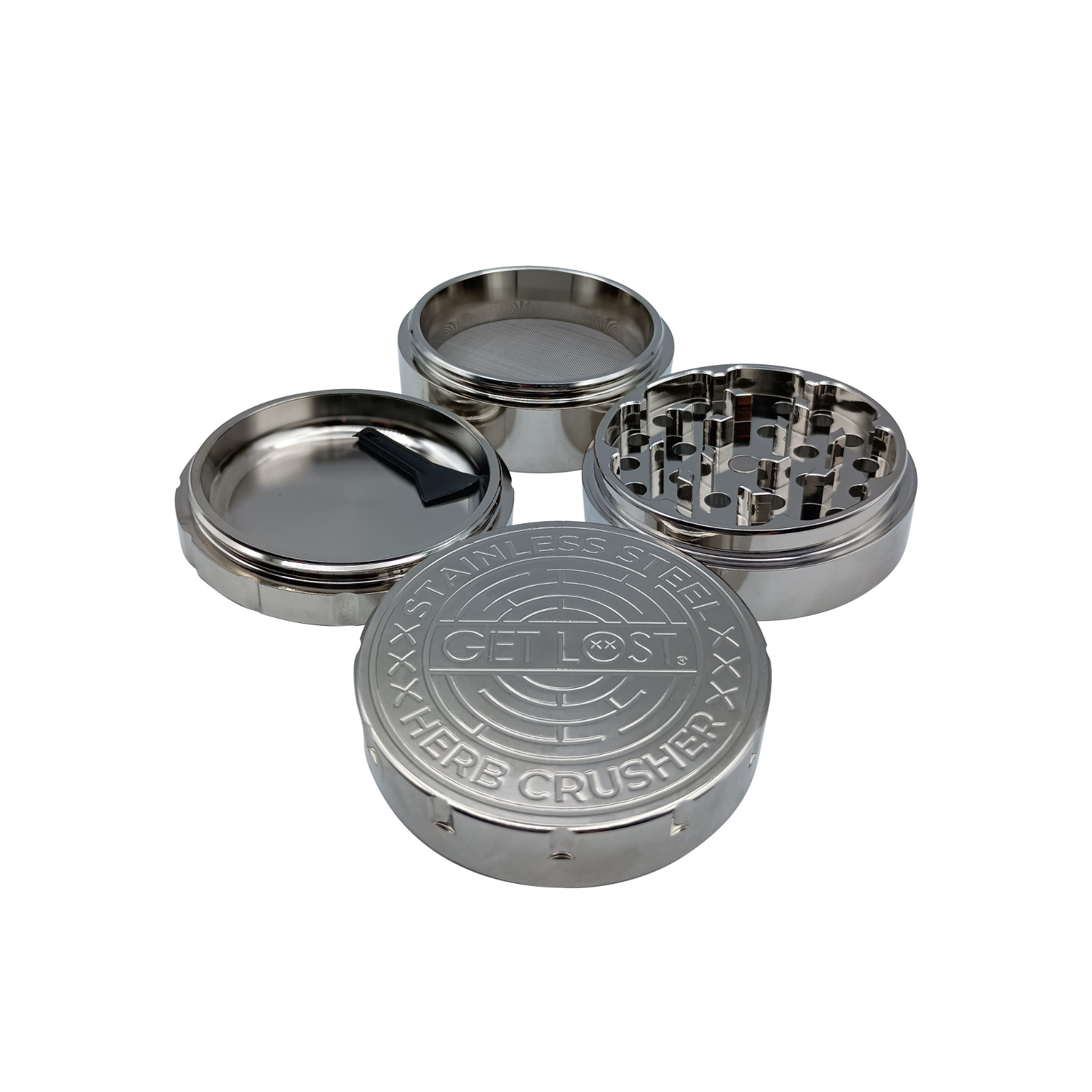 Stainless Steel Herb Grinder (Silver) Portable Herb Grinder with Magnetic Lid