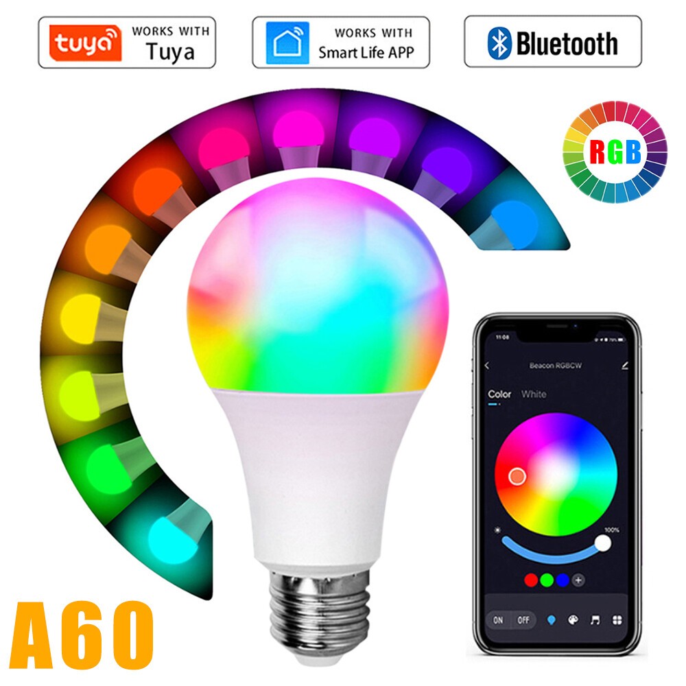 1-8 Pack Tuya Dimmable Smart Life RGB LED Light Bulbs Lamp 110V