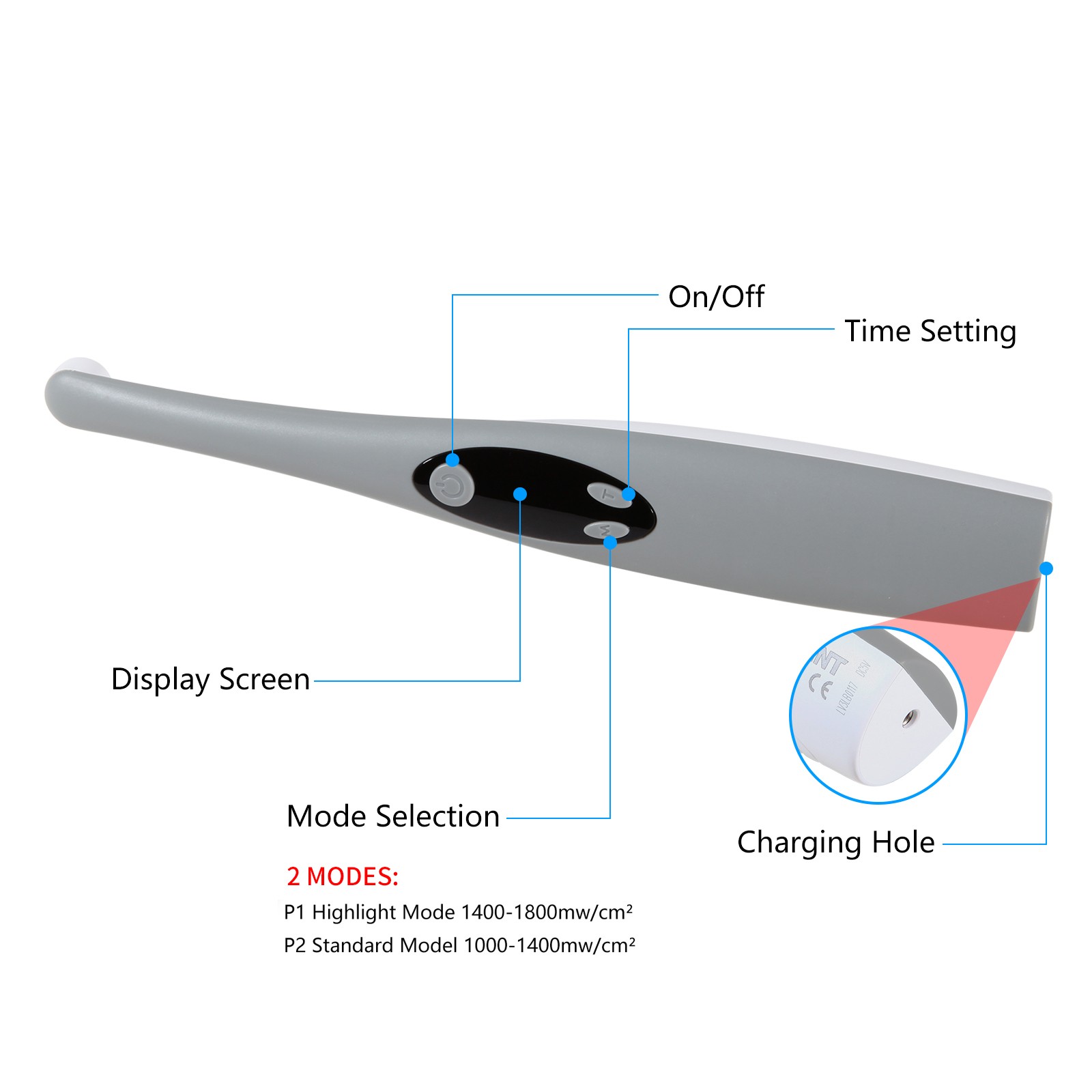 Dental Estilo Woodpecker Lampara /Fotocurado con Sistema de Blanqueamien