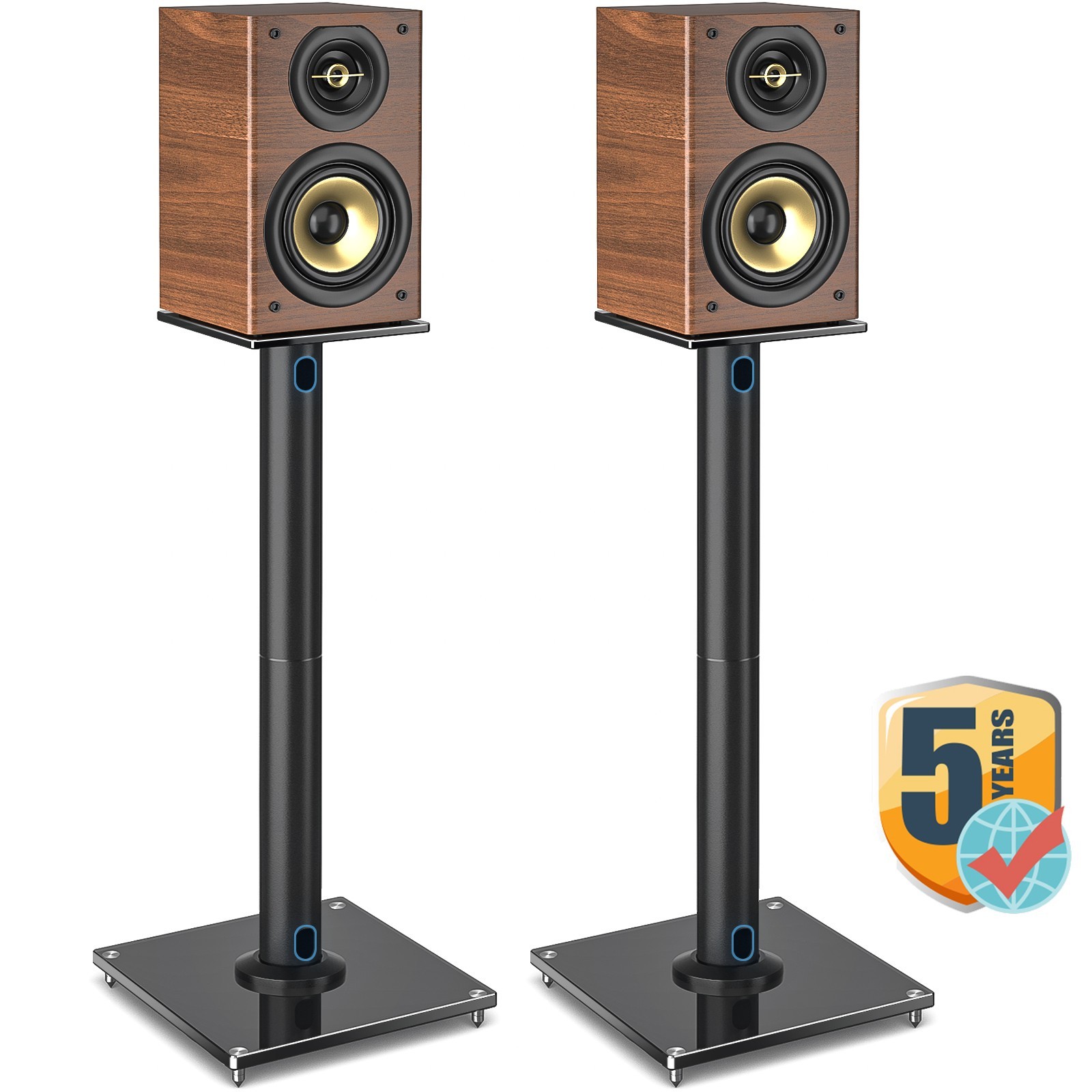 Universal Speaker Stands Pair 45° Swivel Adjustable Stands with Cable Management