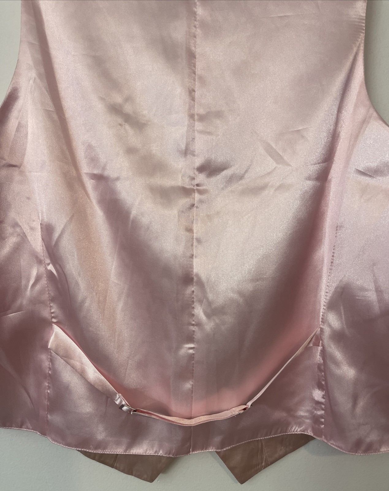 Biagio Collection Mens Medium Light Pink 100% Silk Formal Button-Up Vest! A6851