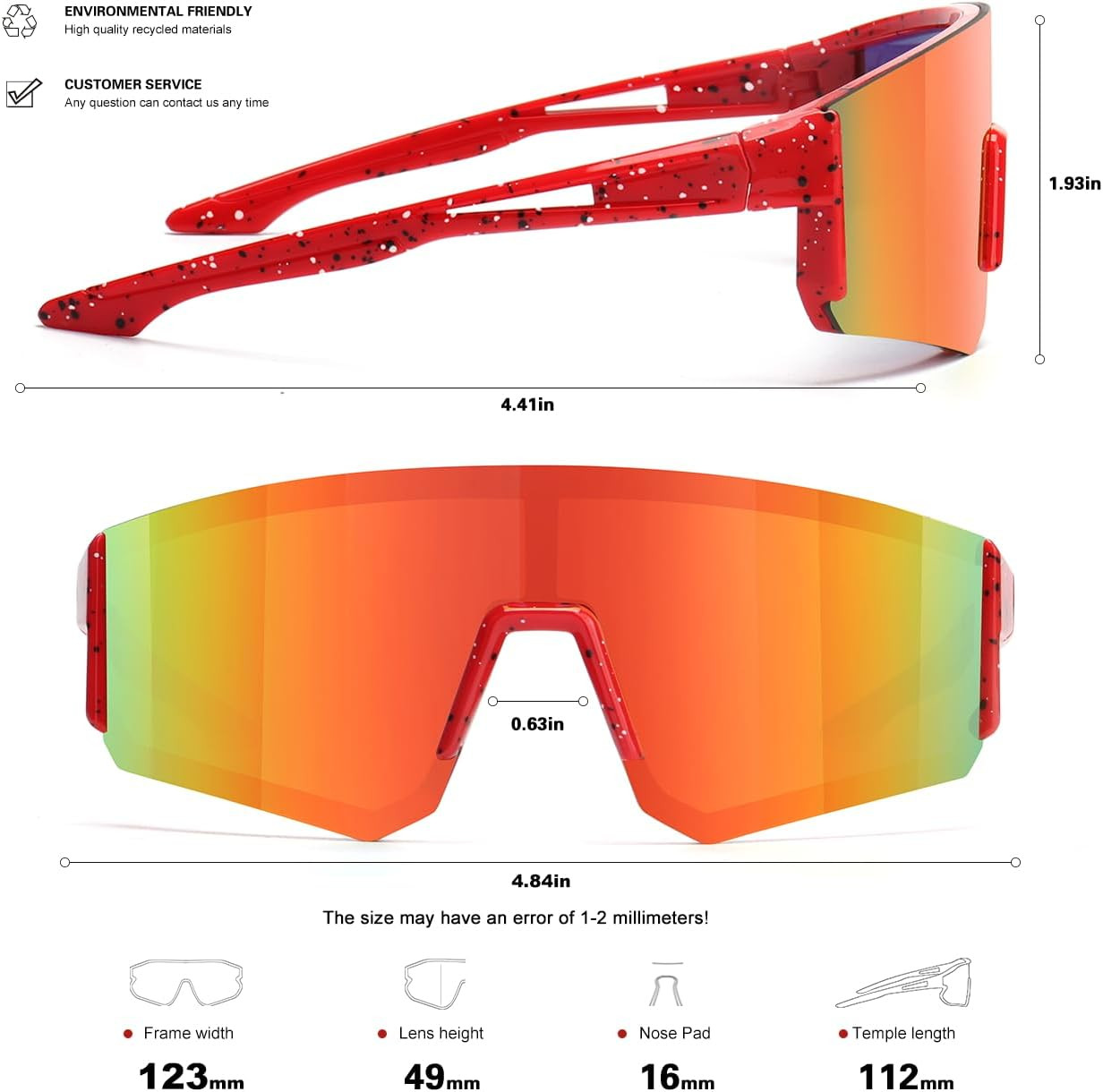 Youth Baseball Sunglasses for Boys Girls Age -12 Softball Cycling Sports Sunglas