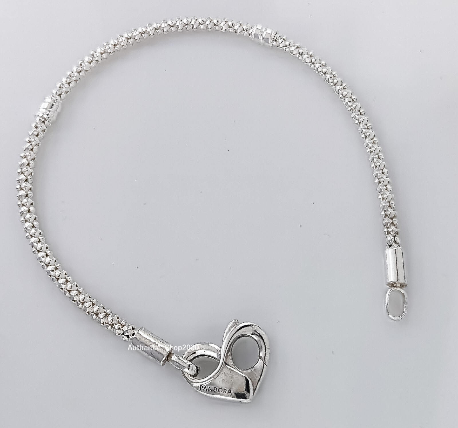 100% New PANDORA 925 Sterling Silver Studded Chain Charm Bracelet 592453C00