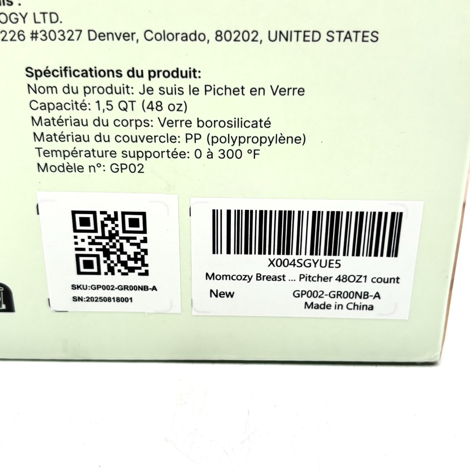 Momcozy GP02 Leak-Resistant Glass Pitcher For Breast Milk (1.5 QT / 48 OZ)