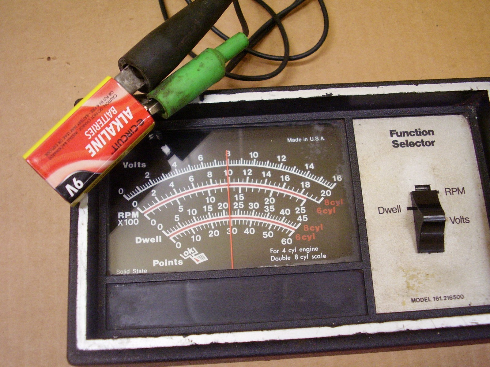 Sears 161.216500 RPM DWELL VOLTS Meter Vintage READ DESC