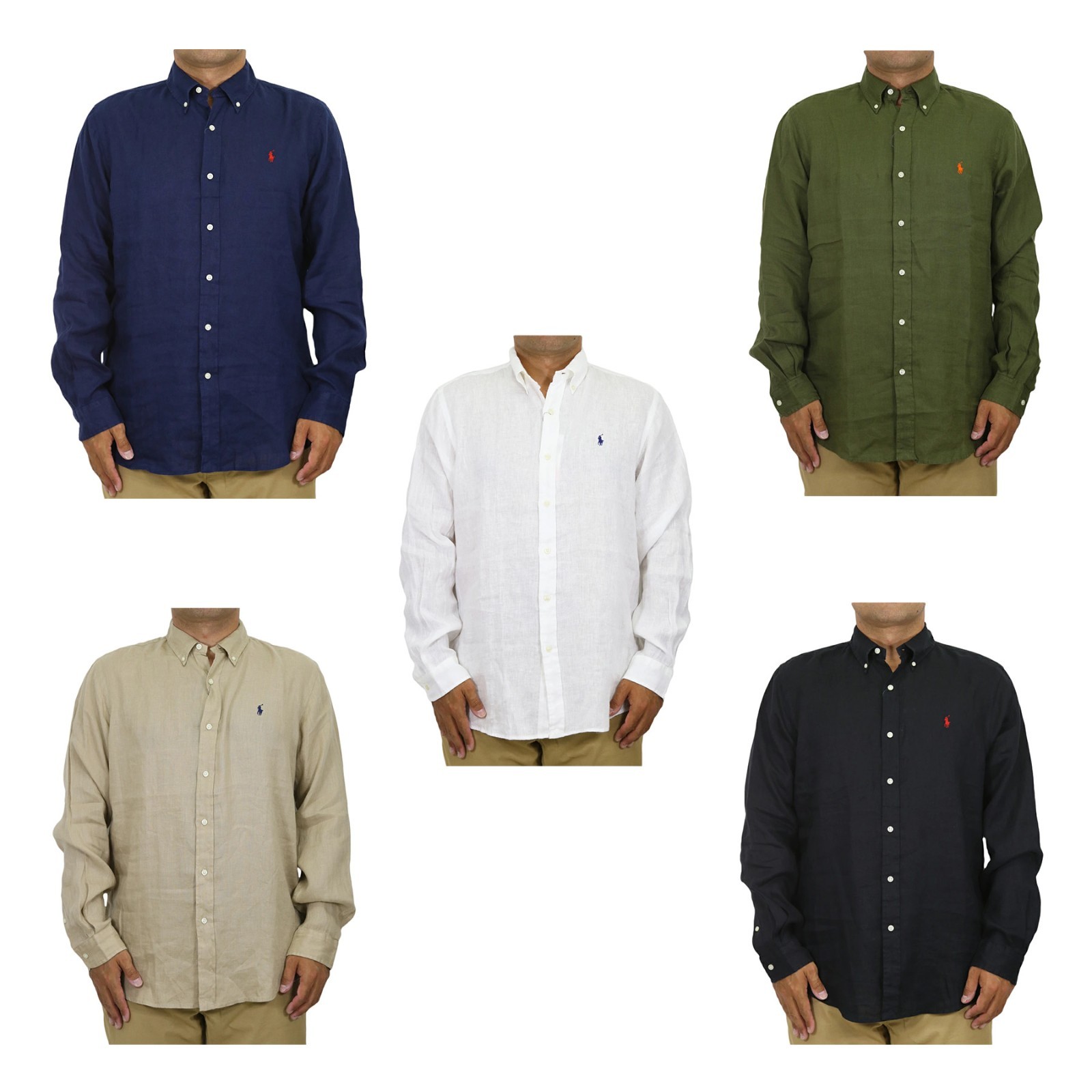 Polo Ralph Lauren Long Sleeve Classic Fit Linen Button-Down Solid Shirt w/ Pony