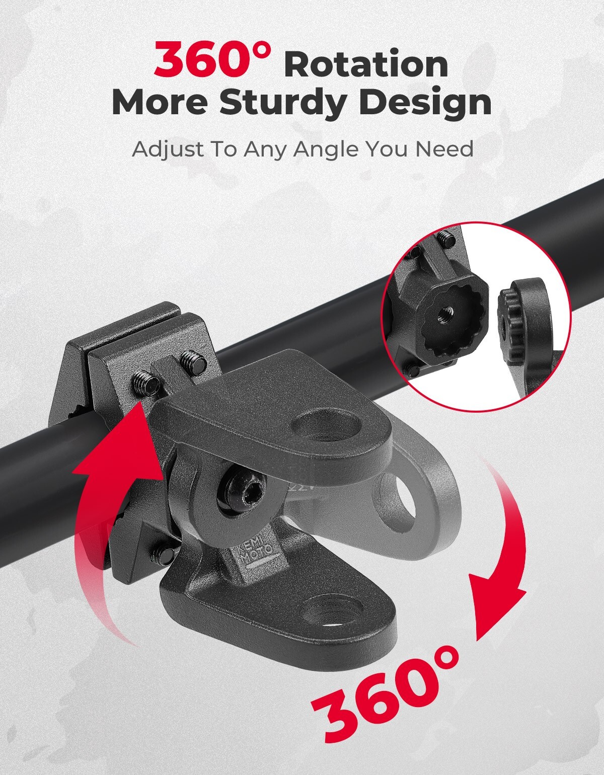 7/8-9/8" ATV Flag Whip Light Mount Bracket for Yamaha Raptor 700 700R 350/660