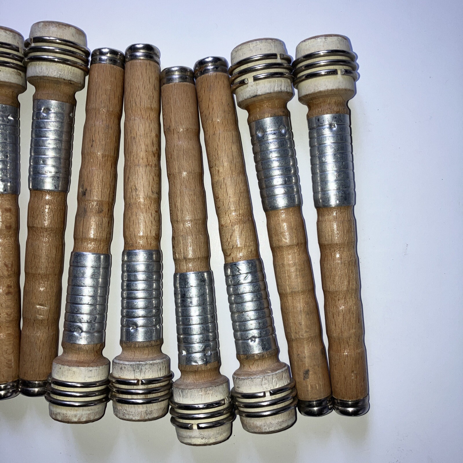 Lot of 12 Textile Mill Wooden Vintage Spools Bobbin Quills 7" Primitive Lot #1