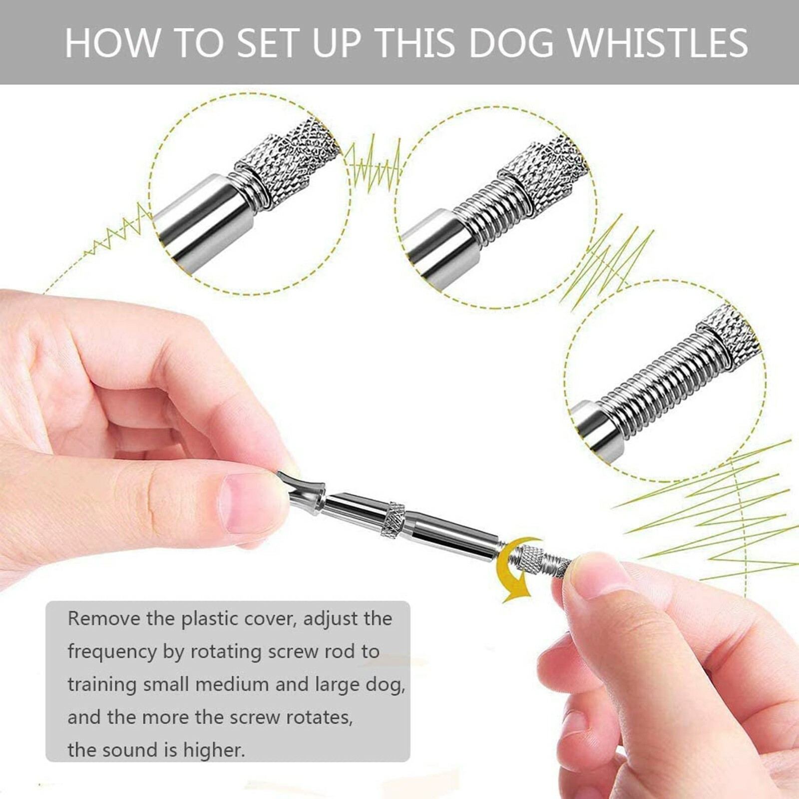 2pc Dog Training WHISTLE UltraSonic Obedience Stop Barking Pet Sound Pitch Black