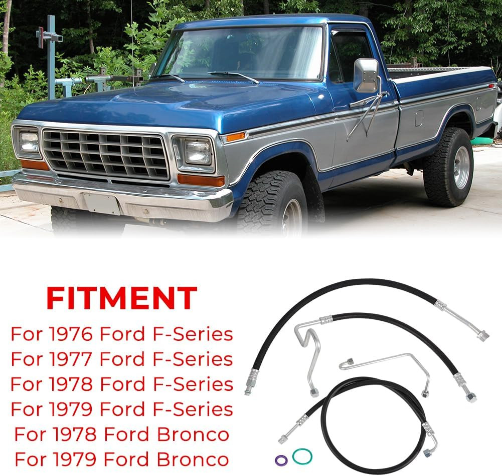 A/C Hose Line Set For 1976-79 Ford Bronco F-100 F-150 V8 Discharge Suction Hose