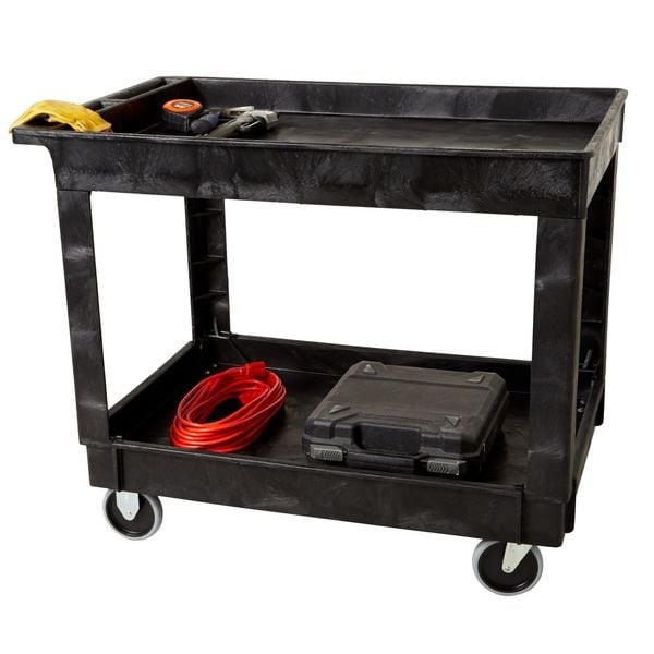 Rubbermaid Commercial Fg9t6700bla Utility Cart With Deep Lipped Plastic
