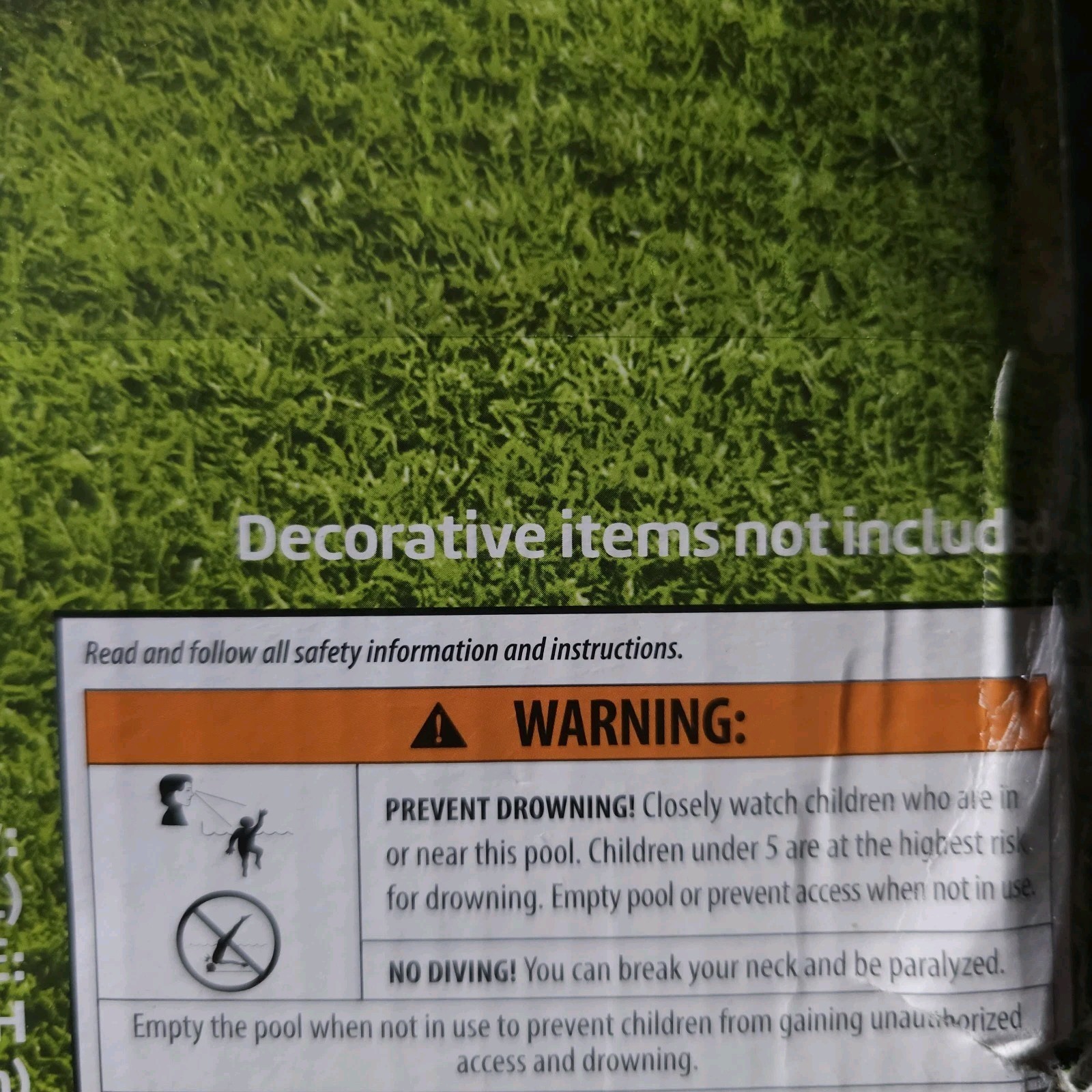 Play Day 10 Foot Family Inflatable Pool 272 Gallon Blue White Backyard Kids Pool