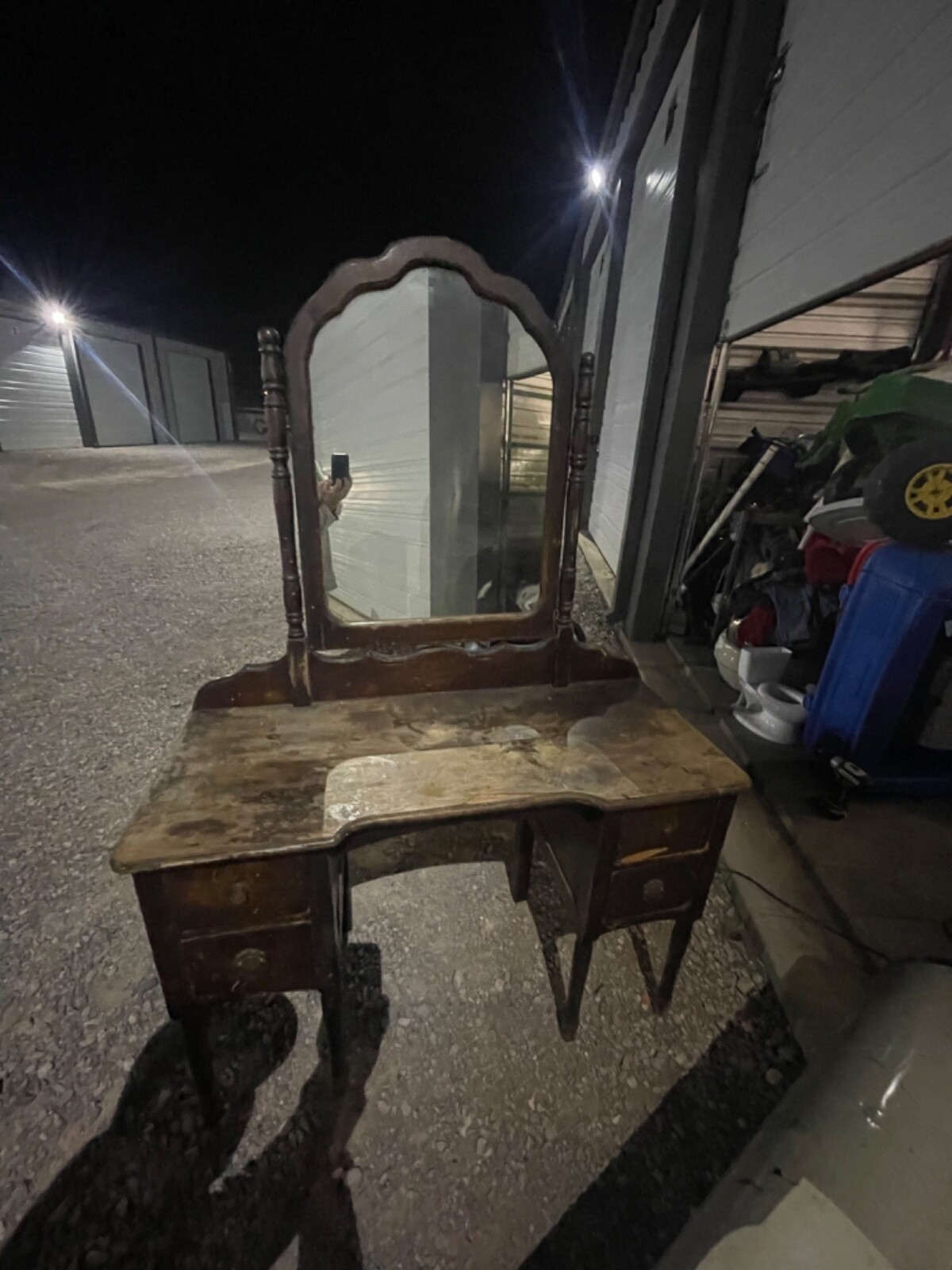 American walnut antique vanity