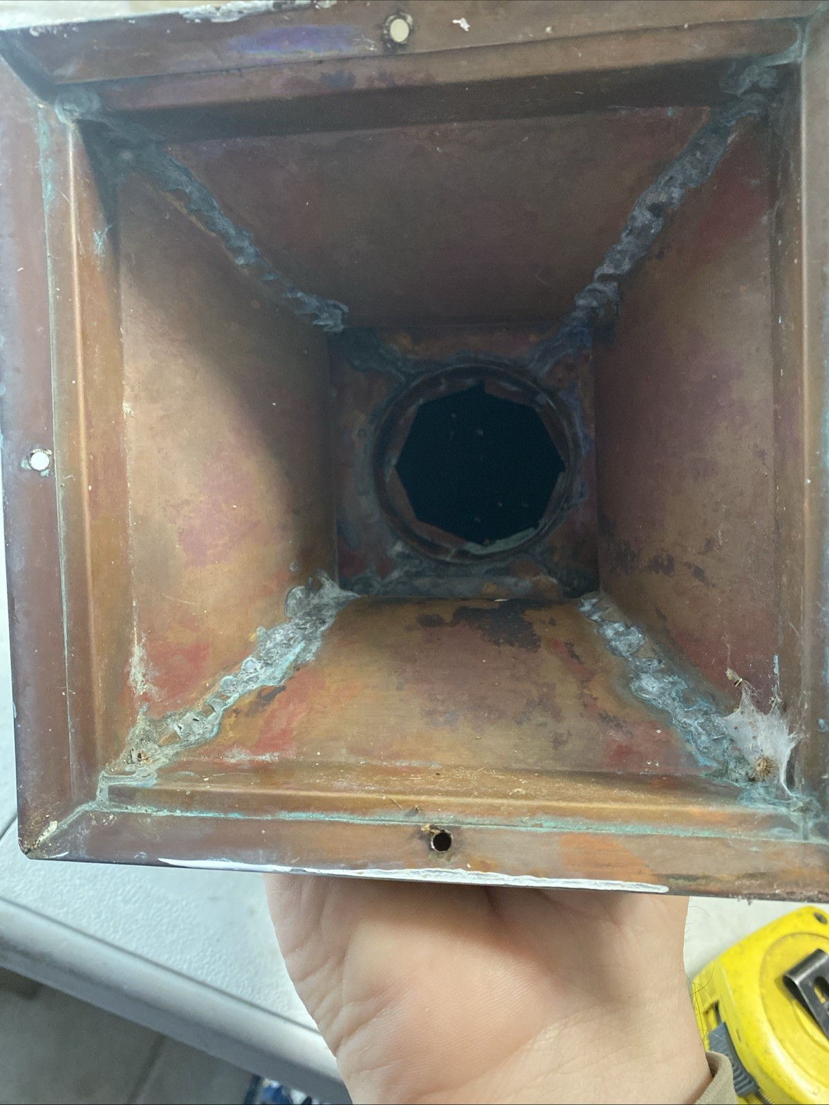 Unique Large Copper Newel Post Finial Topper. Very Nice Patina