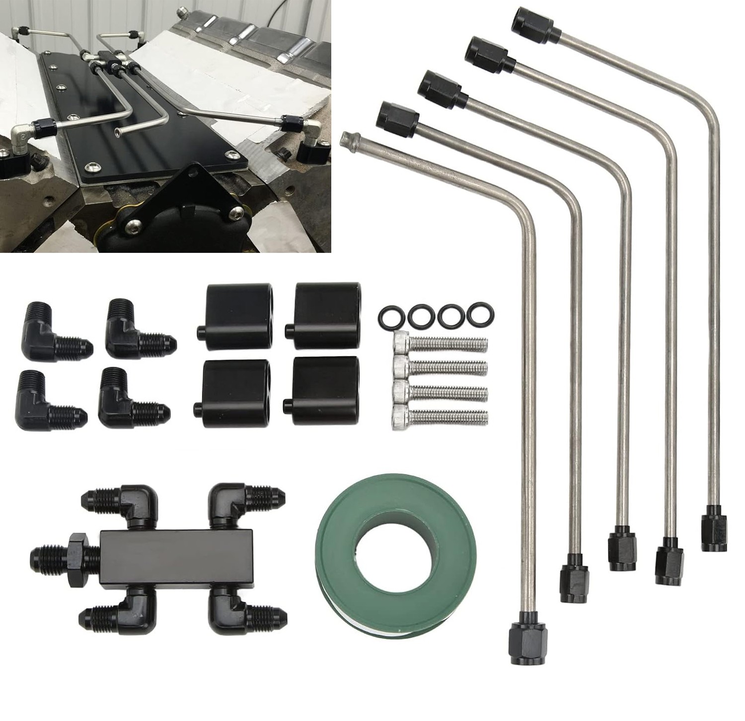 Stainless Steel Complete Coolant Crossover Steam Vent Kit Parts For LS1 LS2 LS3