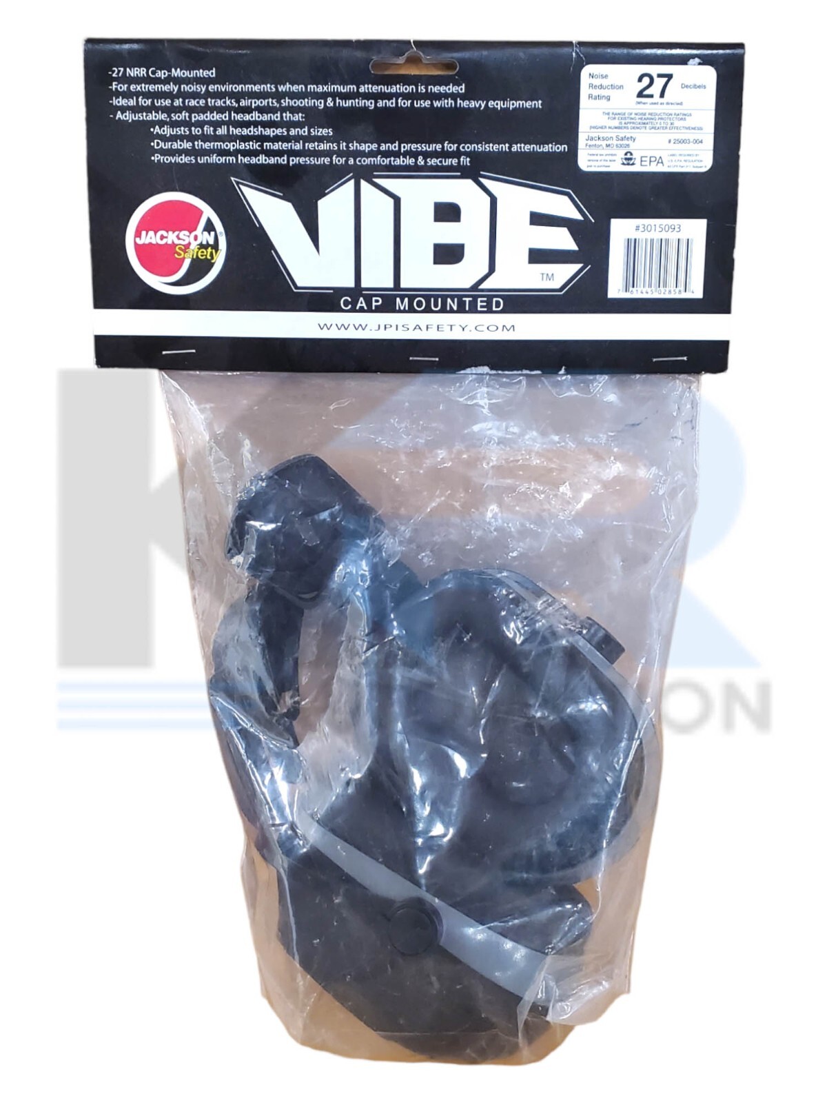 NEW SEALED Jackson Safety 3015093 Vibe Cap Mounted Passive Earmuffs NRR 27 20778