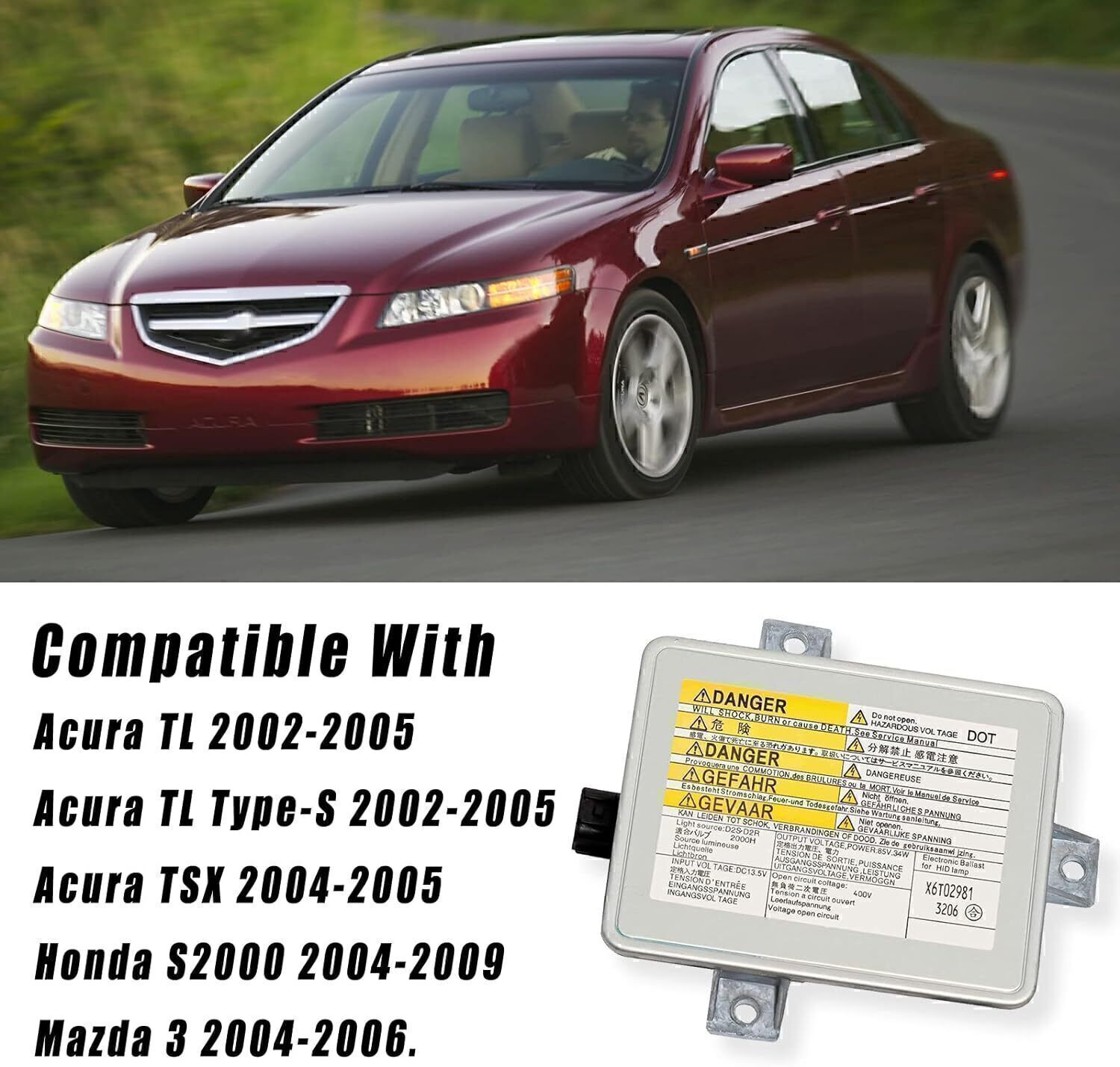 Xenon HID Headlight Ballast Unit Assembly with Igniter D2S Bulb For Acura TL TSX