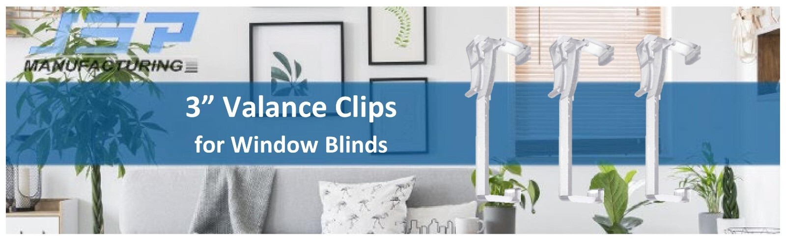 3 Inch Valance Clips For Horizontal Faux wood & Wood Blinds Parts - Pick a Pack