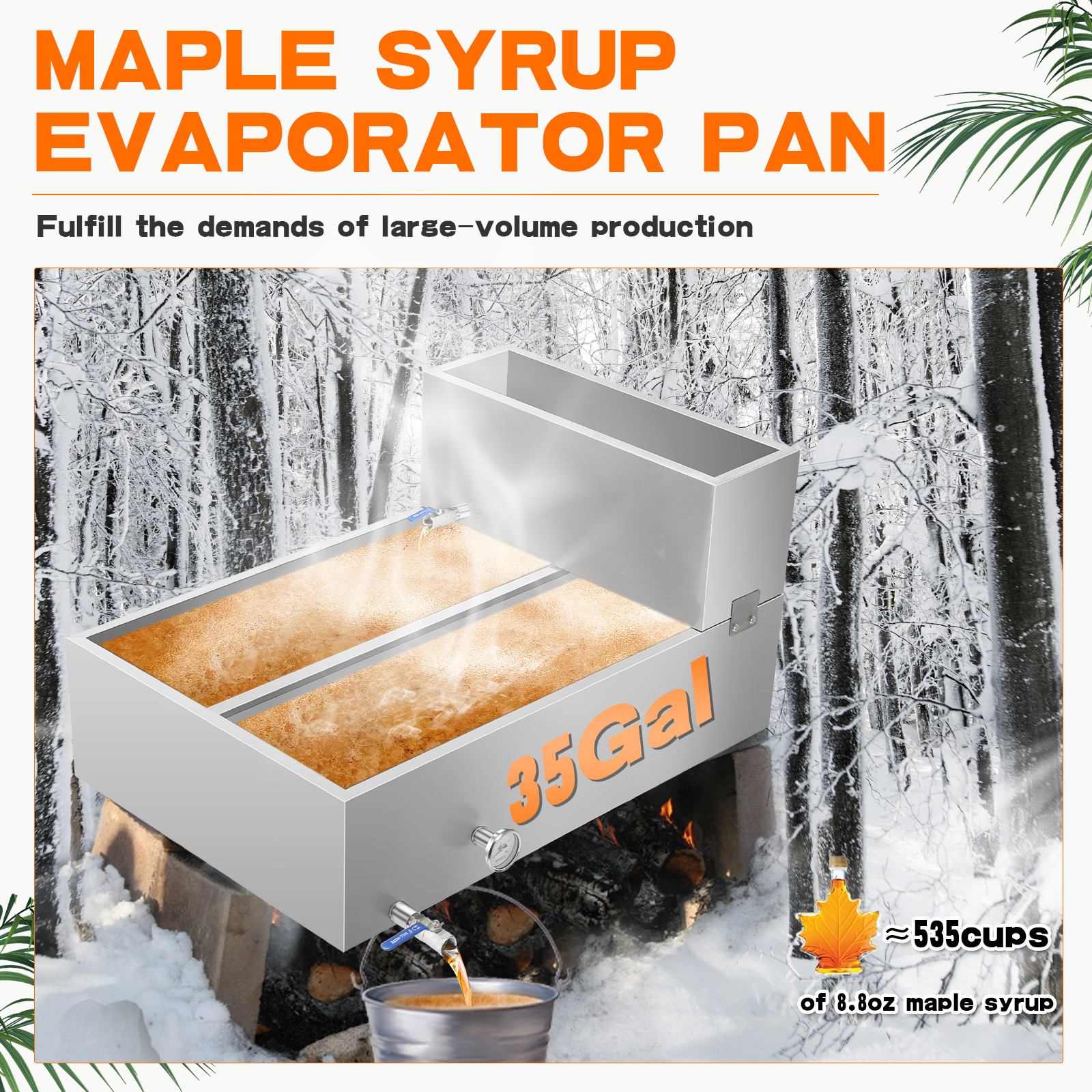 Maple Syrup Evaporator Pan,304 Stainless Steel Maple Syrup Evaporator-9 SIZE