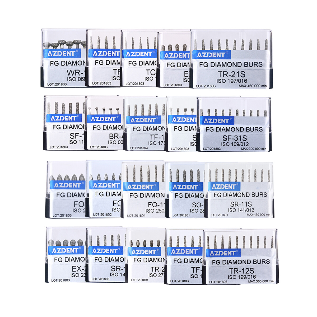 100pcs Dental Super Coarse Diamond FG Burs for High Speed Handpiece AZDENT