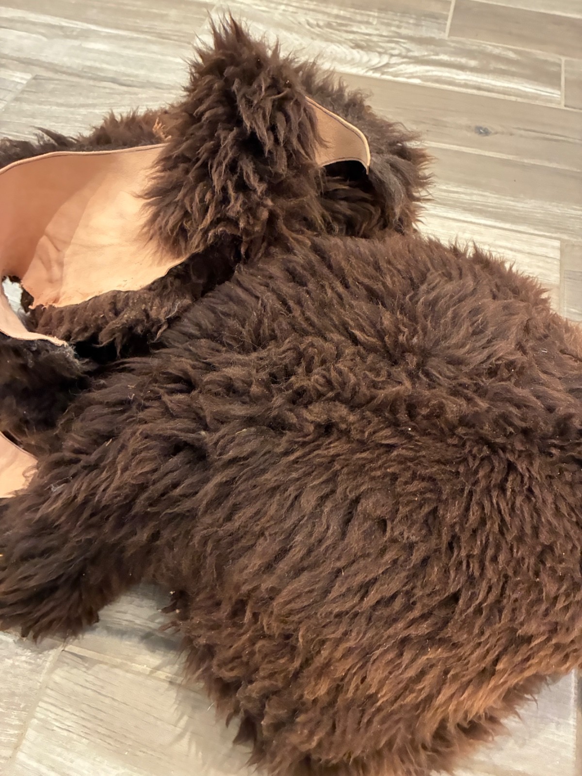 ½ LB Genuine Sheepskin Shearling Scrap Pieces Craft Fur Wool Leather DIY