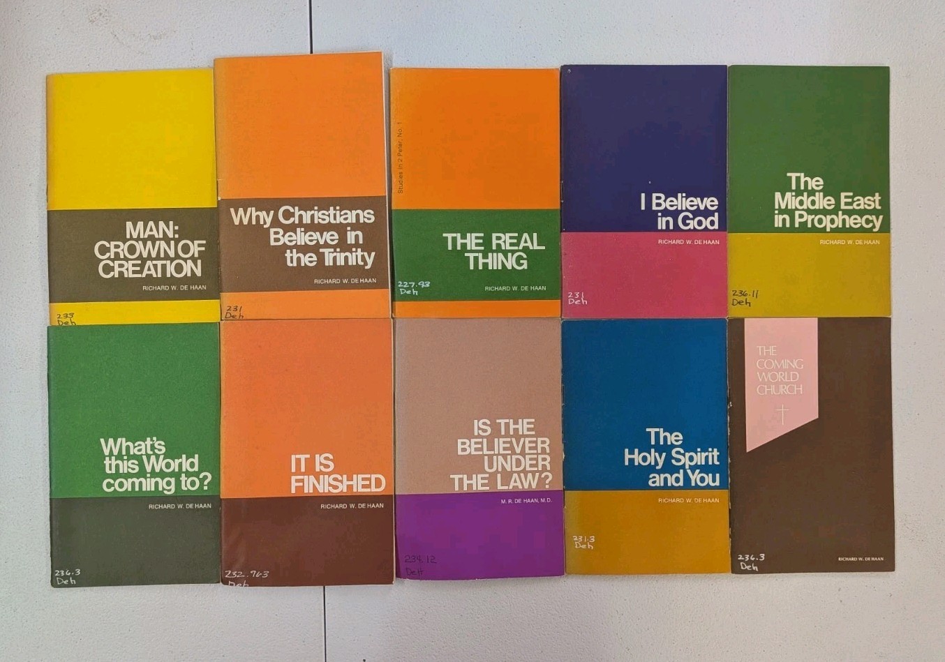 Lot of 23 Richard W. DeHaan Radio Bible Class Booklets