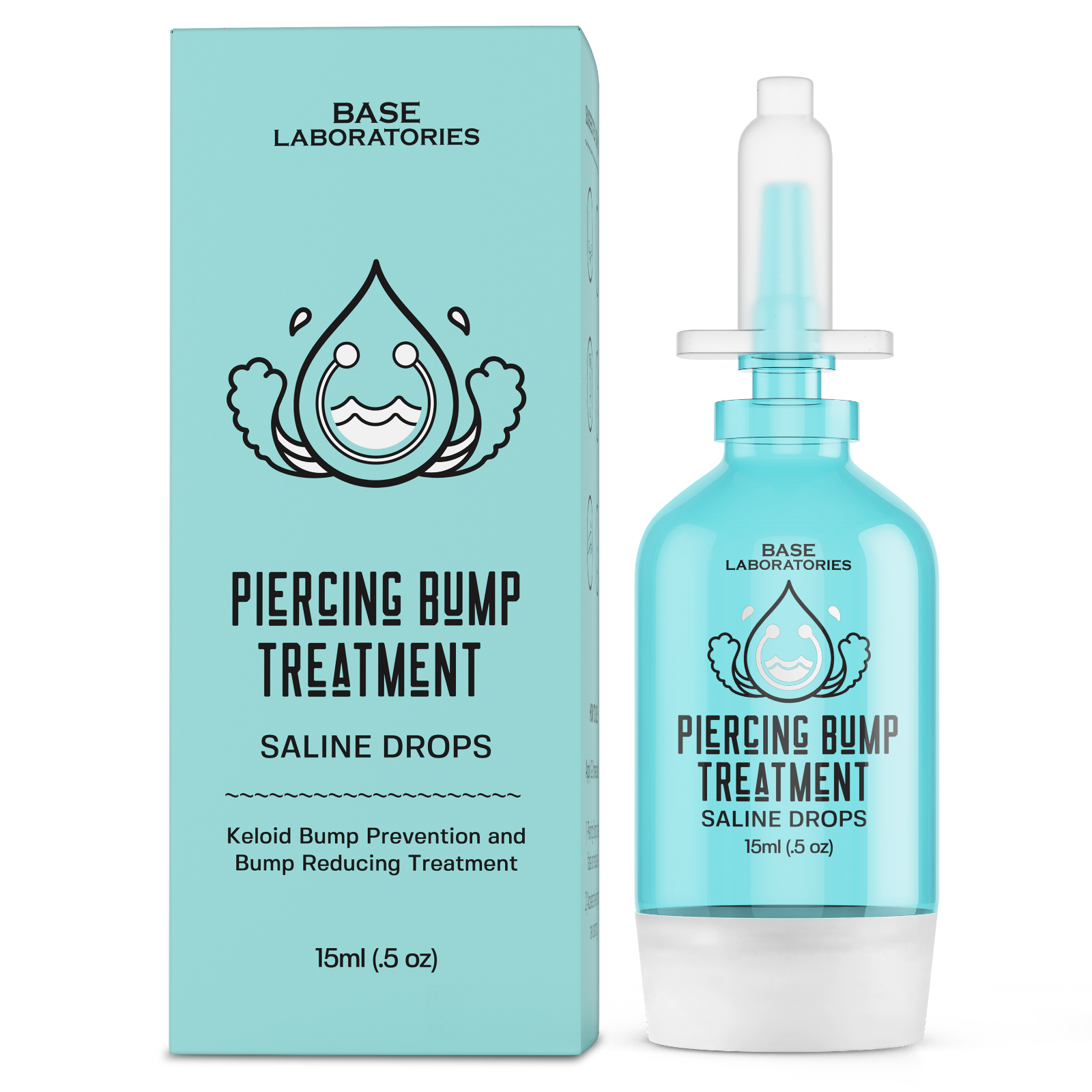 Base Labs Piercing Bump Treatment Saline Drops | Keloid Removal Drops | 15ml