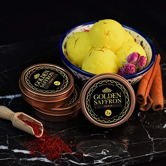 Golden Saffron, Finest Pure Premium All Red Saffron Threads, Grade A+