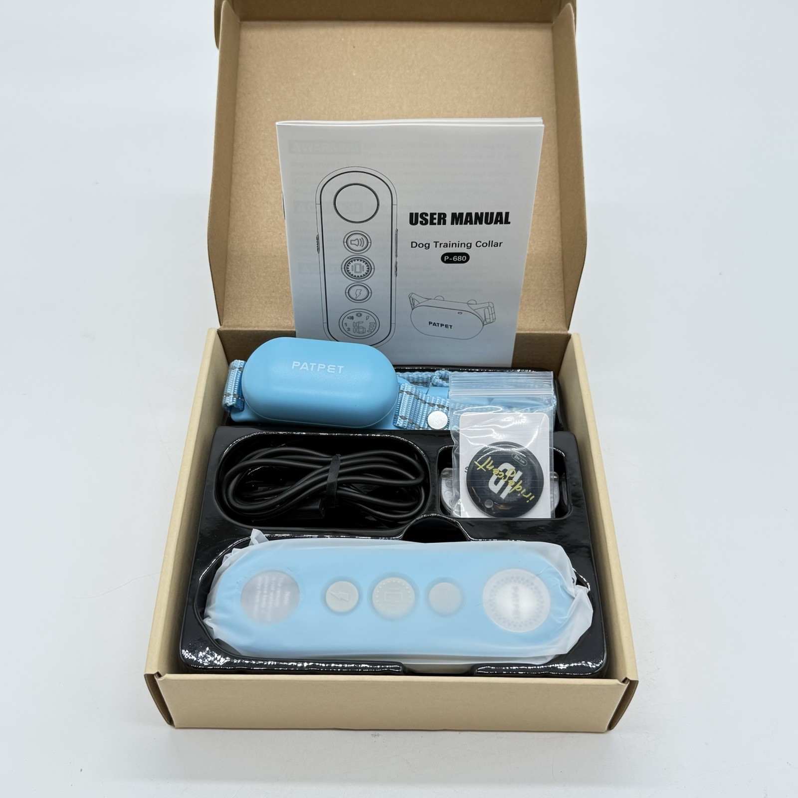 PATPET P680 NFC Pet ID Tag Bark & Remote Dog Training Electric Collar, Blue