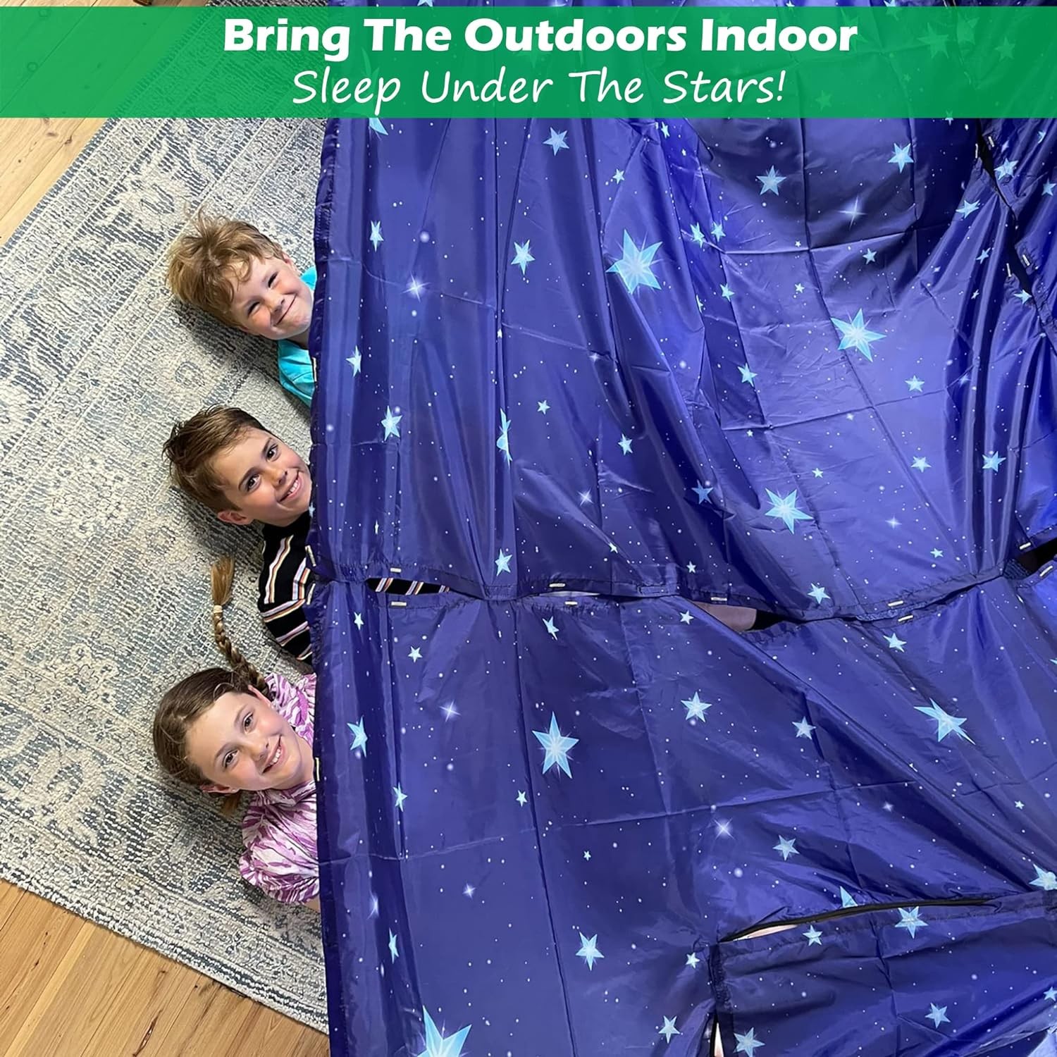 Blanket Fort Building Kit for Kids 4-8 8-12+ - Make a Portable Playhouse, Pla...