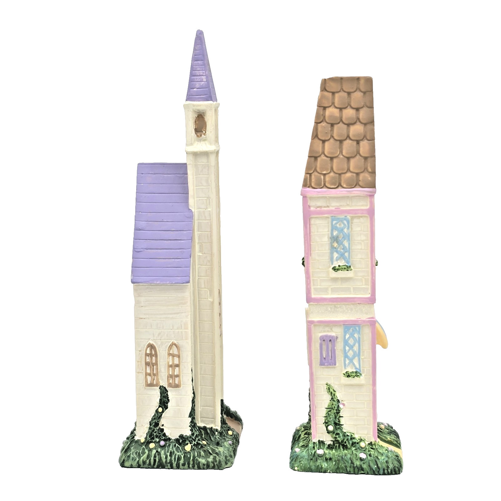 Vintage Easter Village Rabbit Bunny Houses Trees Decor Set of 12