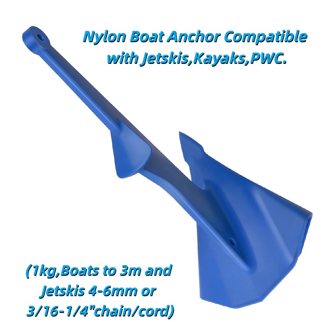 1Kg/2.2lb Nylon For PWC Kayaks Jetski Anchor & Boat Anchor to 3.5m/12ft Blue