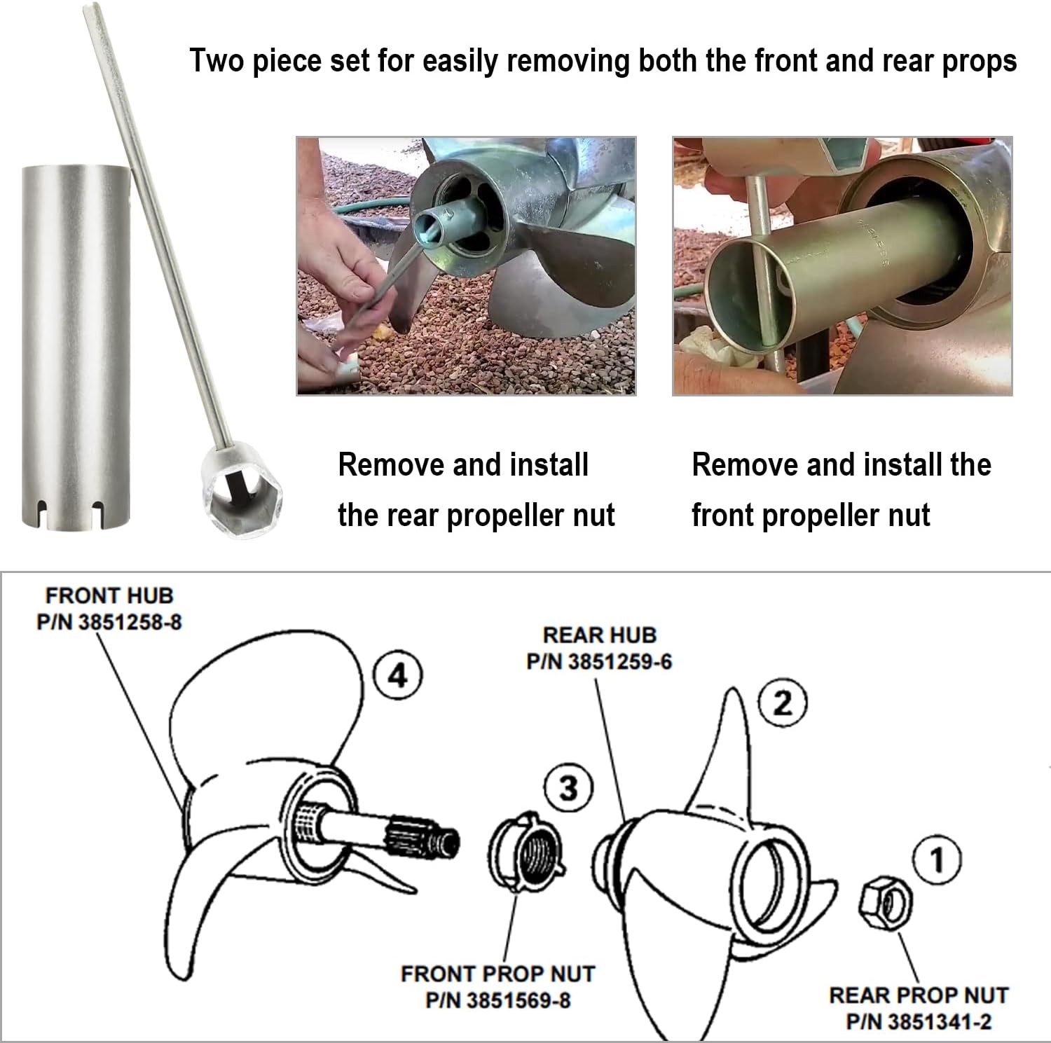 For Volvo Penta DPS Duo Prop D F I 3855516 Propeller Wrench Removal Install Tool