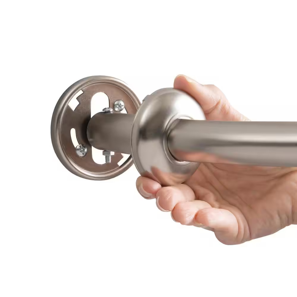 Curved Wall Mounted Rod in Satin Nickel