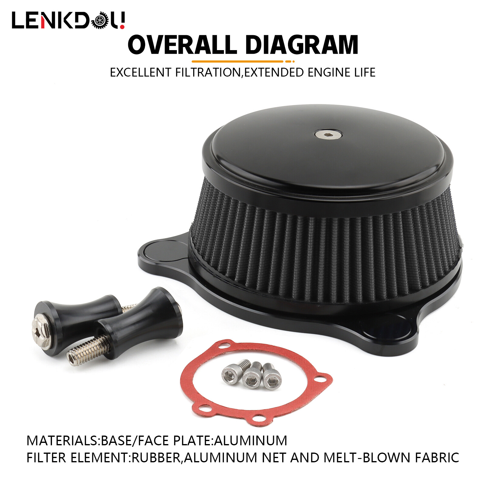 Air Cleaner Intake Filter For Harley Dyna Softail Touring Road King Street Glide