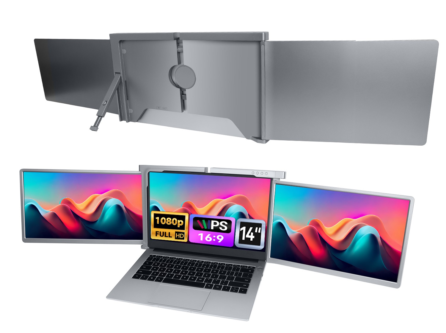 14.1 inch Portable Monitor 1080P FHD Display Laptop Dual Screen Extender