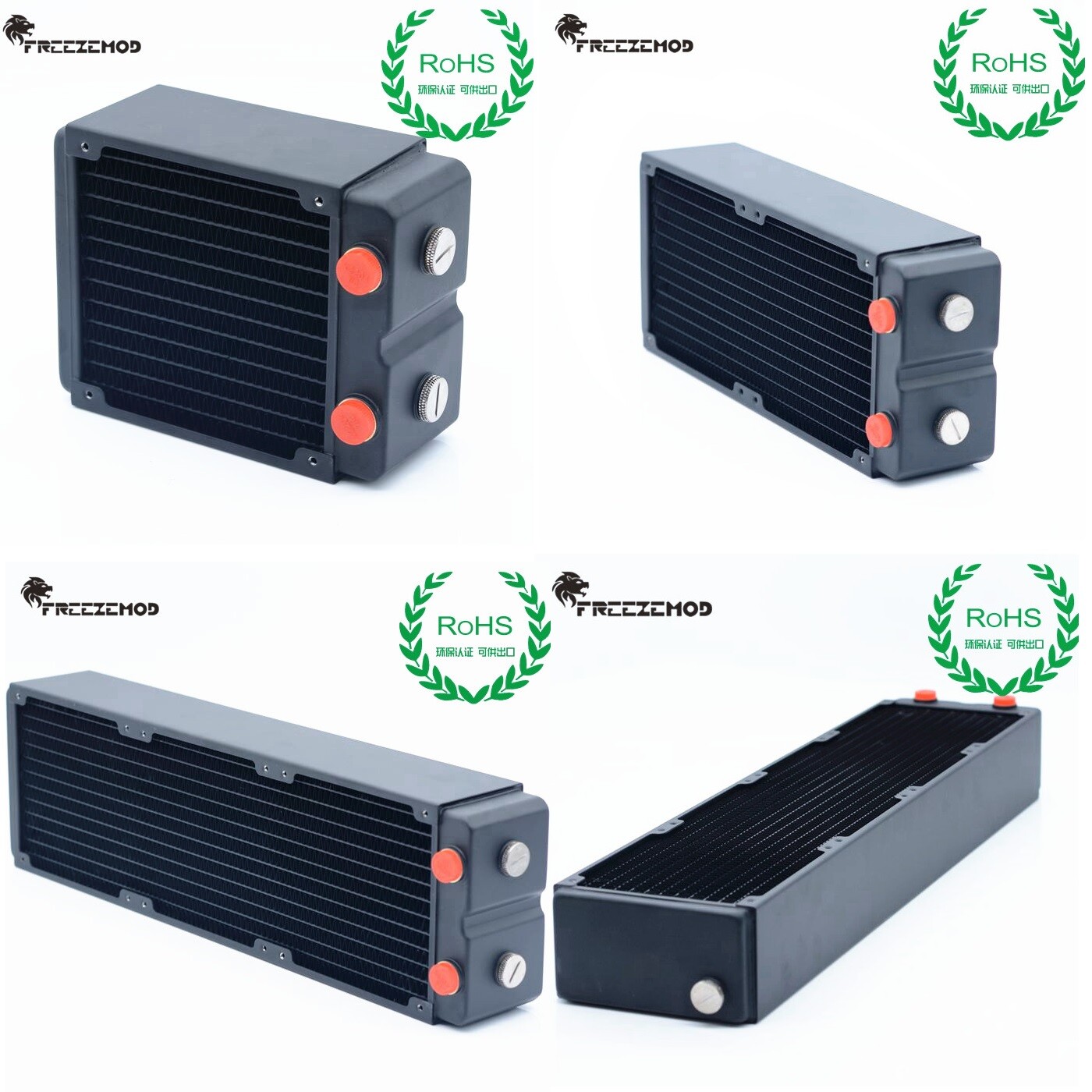 FreezeMod 120mm 240mm 360mm 480mm Copper Radiator 65mm Thick G1/4 Water Cooling