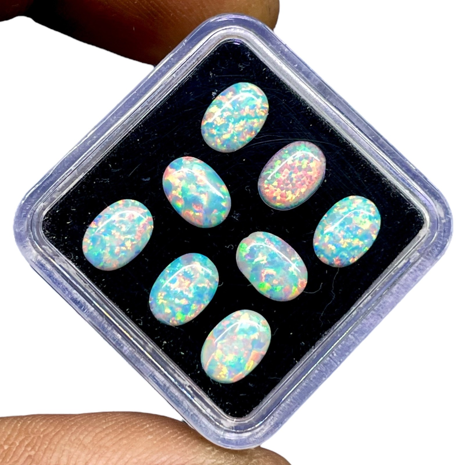 8 Pcs Australian Opal 7x5mm Oval Cabochon AAA Quality Lab Created Gemstone Lot
