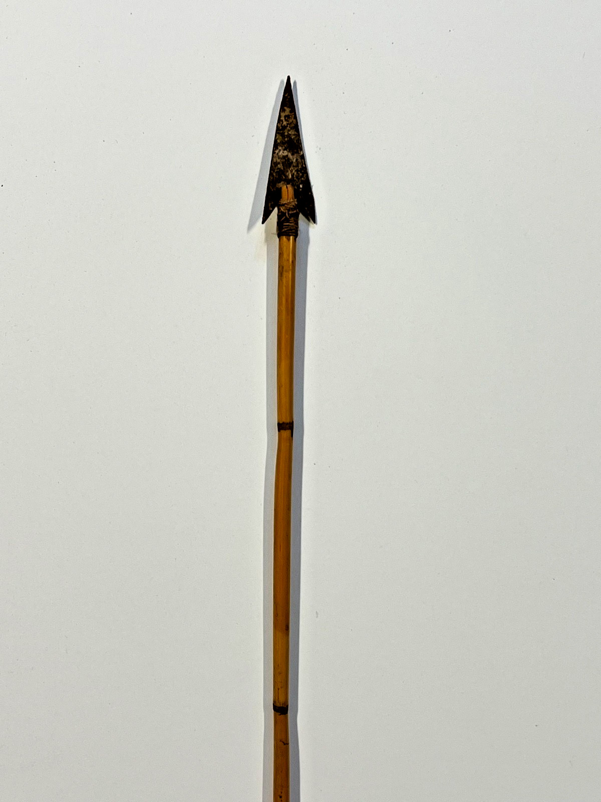 Original Native American Indian Arrow; Metal Tip; Feathers; Sinew; #E9