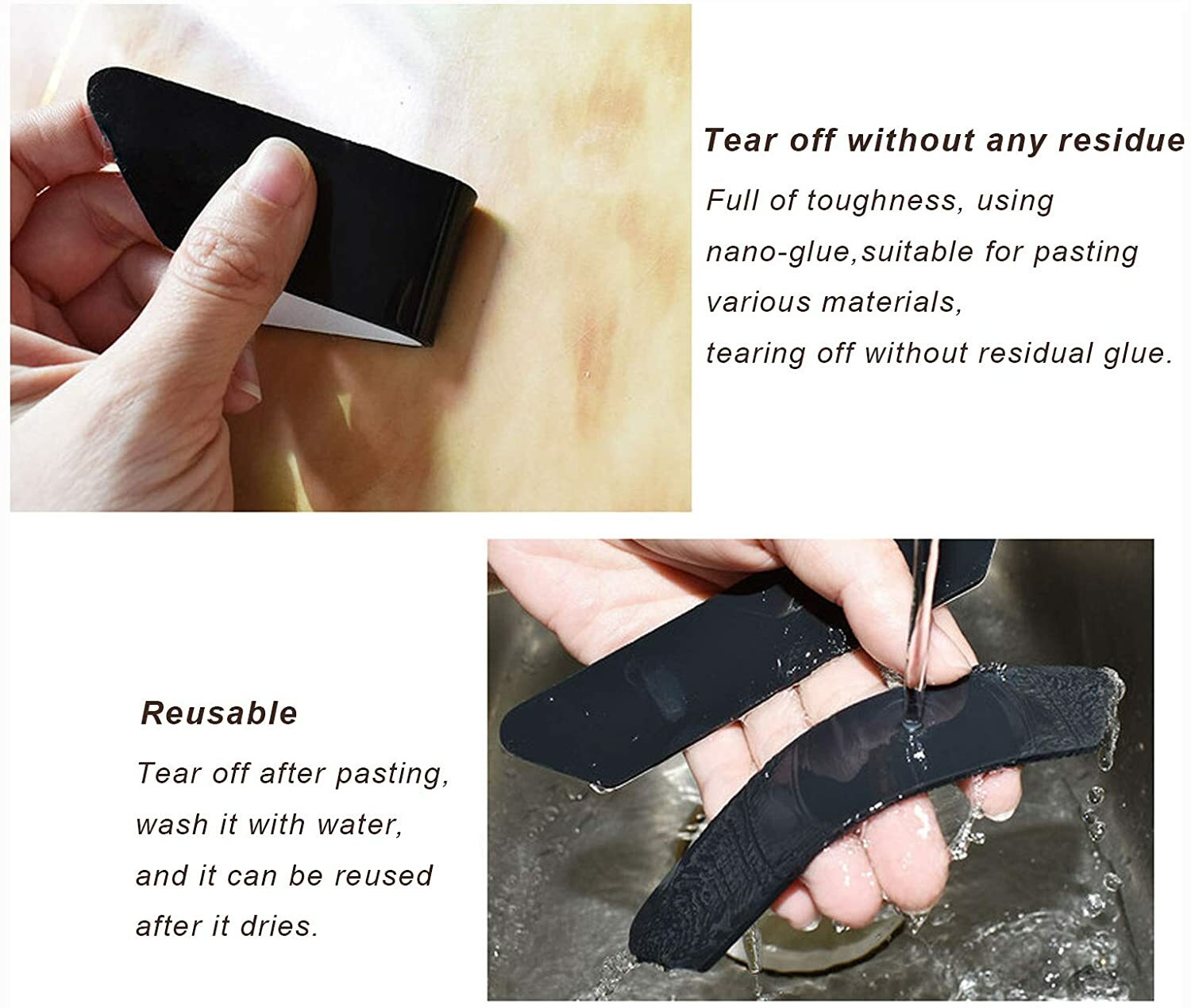 8PCS Carpet Mat Grippers Non Slip Rubber Rug Sticker Skid Tape Reusable Adhesive